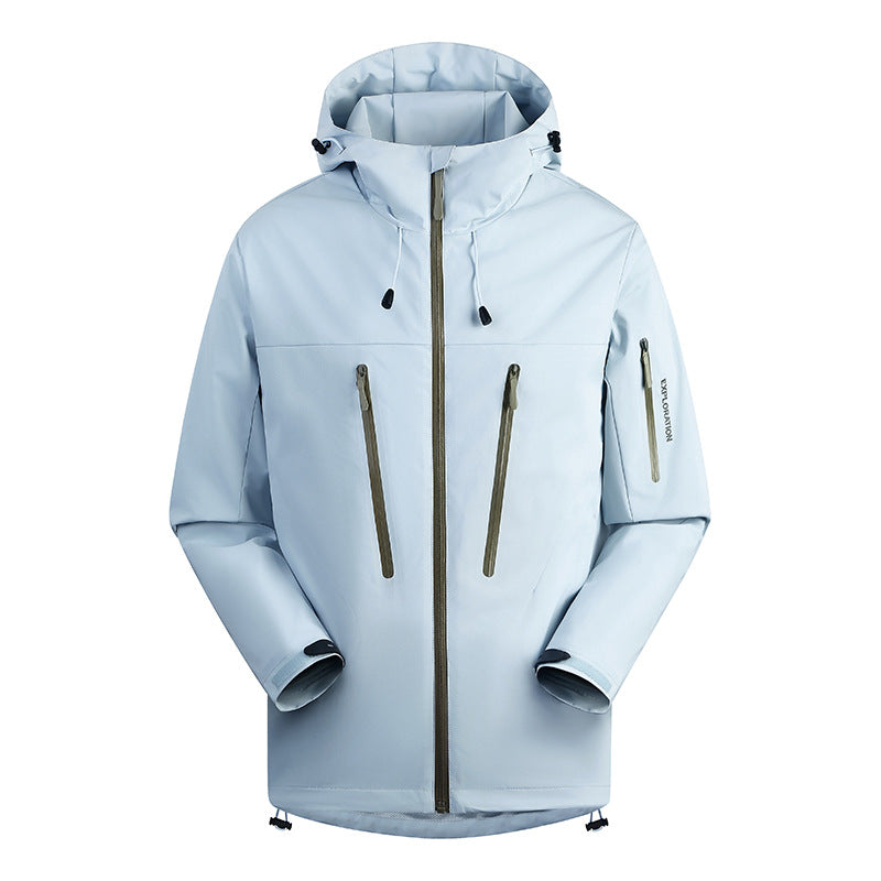 Herren Dreilagige atmungsaktive Hardshell-Outdoorjacke mit Kapuze und verschweißten Nähten Shop Nory
