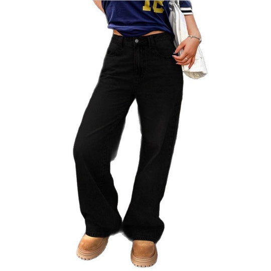 Damen High-Waist Weite Denim‑Hose mit Palazzo‑Schnitt Shop Nory
