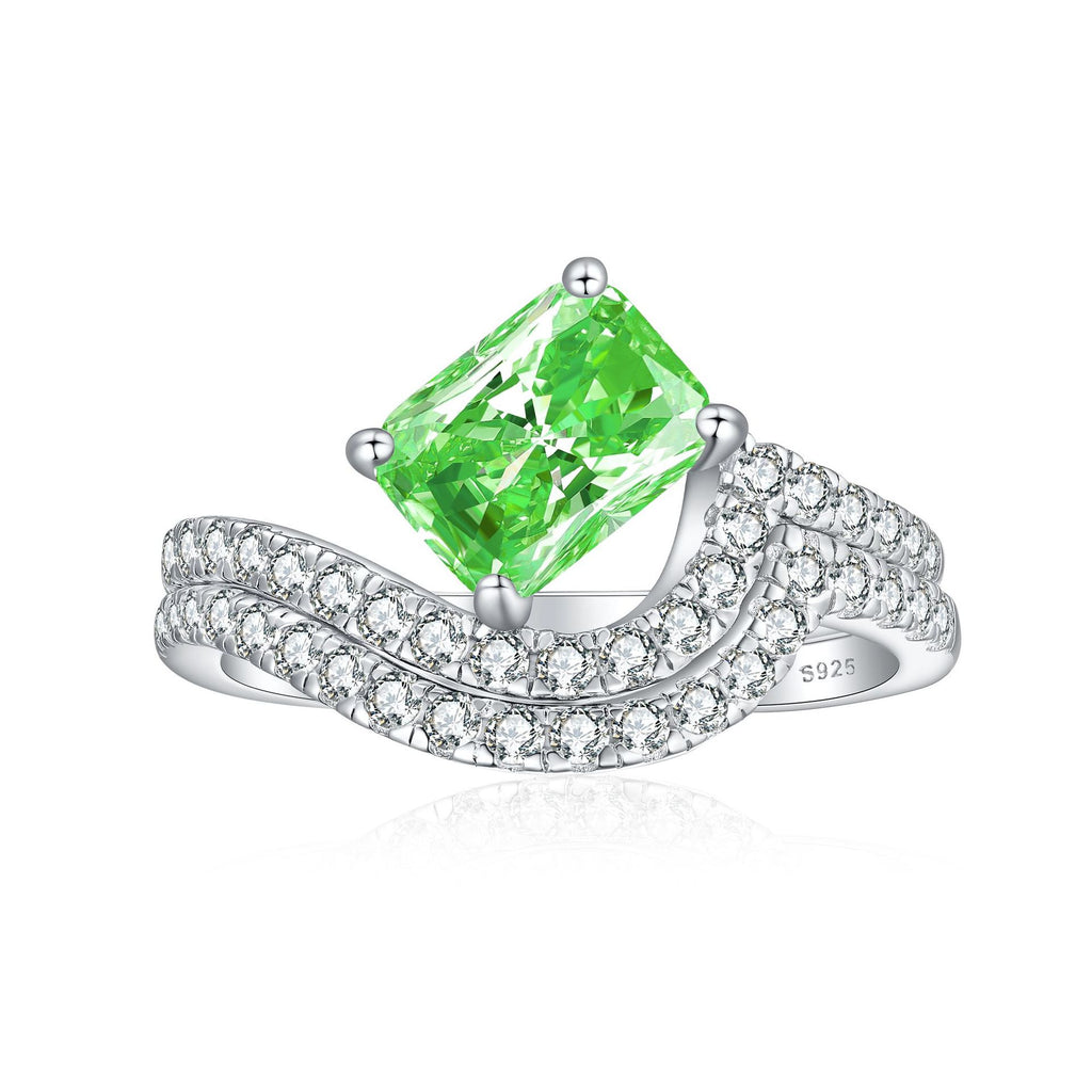 Damen eleganter Ring mit funkelndem Edelstein und Zirkonia-Verzierung Shop Nory