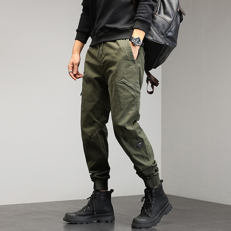 Herren Utility-Cargohose im Joggerstil mit Gummibündchen und Multifunktions‑Taschen Shop Nory
