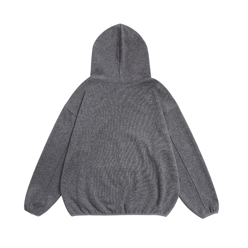Unisex Kuscheliger Oversize-Kapuzenpullover mit elastischem Saum und halbem Reißverschluss Shop Nory