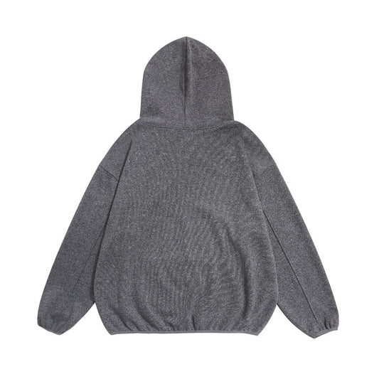 Unisex Kuscheliger Oversize-Kapuzenpullover mit elastischem Saum und halbem Reißverschluss Shop Nory