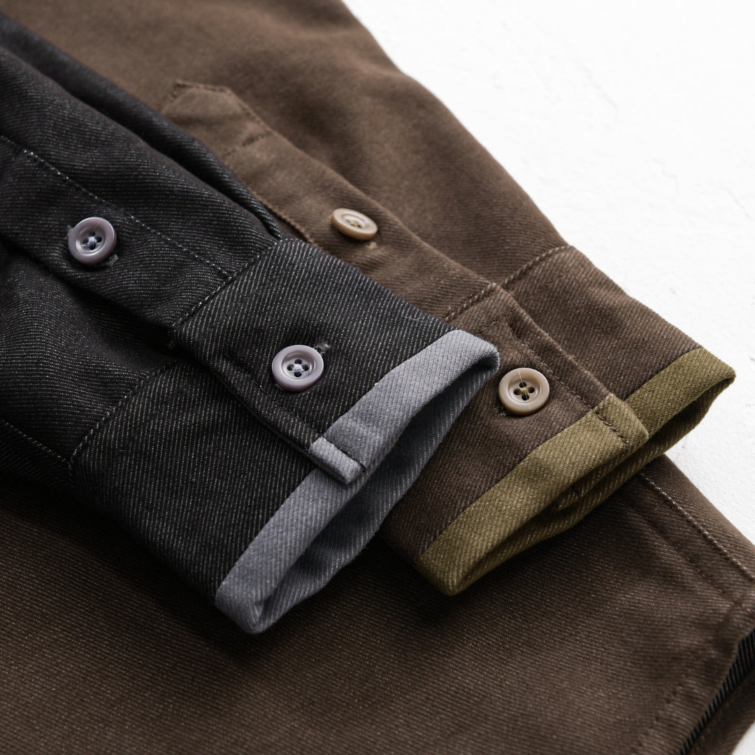 Herren Leichtes Baumwoll-Twill-Überhemd mit Brusttasche und Relaxed-Fit Shop Nory