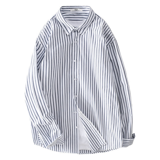 Herren Gestreiftes Oversize-Hemd aus leichter Baumwollmischung mit Kentkragen Shop Nory