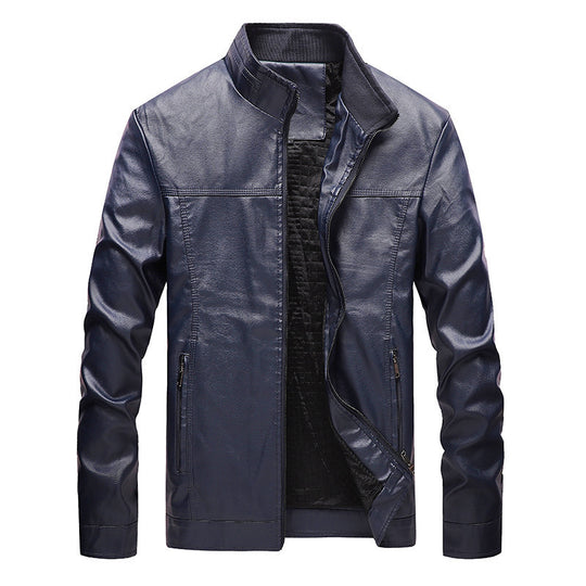 Herren Kunstlederblouson mit Stehkragen und gesteppter Thermo-Innenfütterung Shop Nory