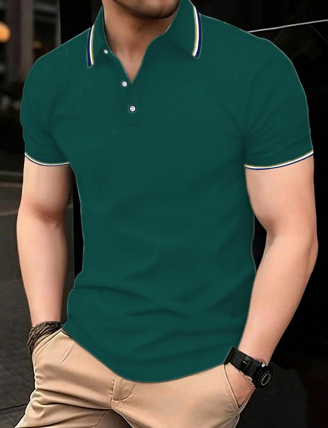 Herren Poloshirt mit modernem Kragen und sportlichem Schnitt