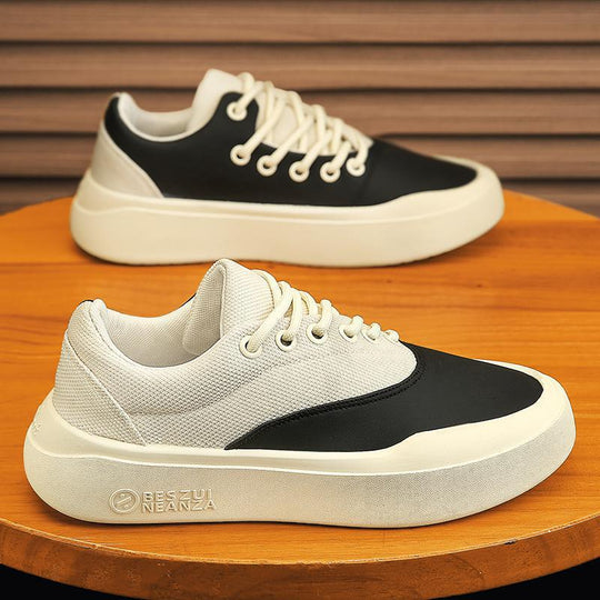 Unisex Minimalistische Low-Top Plateau-Sneaker mit nahtlosem Canvas-Textilmix und dämpfender EVA-Plateausohle Shopy Nory