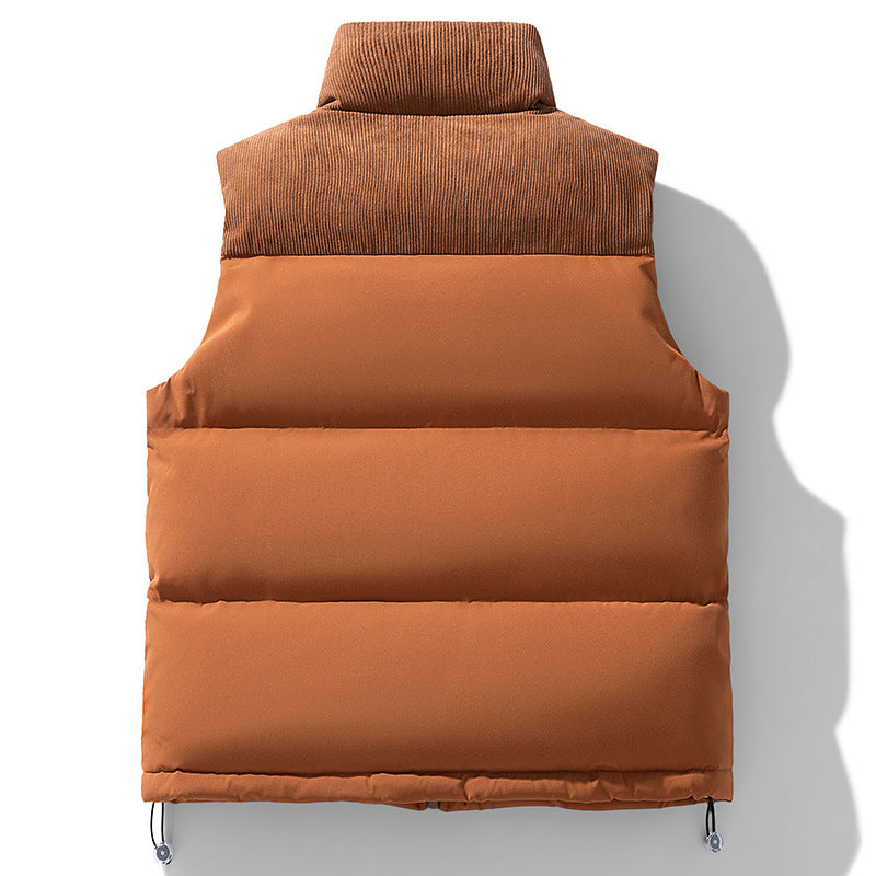 Herren Gepolsterte Steppweste mit Cordkragen, Thermoisolierung und Kordelzugsaum Shop Nory