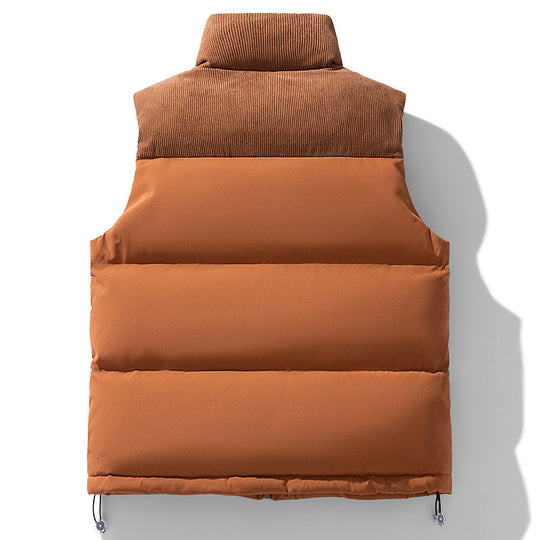 Herren Gepolsterte Steppweste mit Cordkragen, Thermoisolierung und Kordelzugsaum Shop Nory