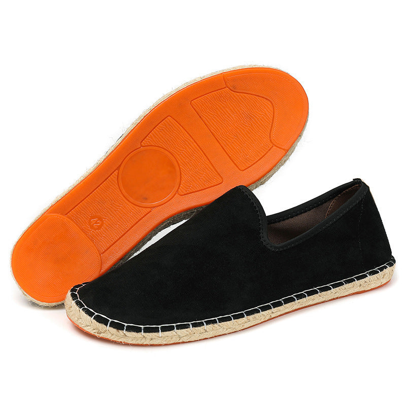 Herren Espadrilles aus Veloursleder mit geflochtener Juteborte und rutschfester Gummilaufsohle Shop Nory