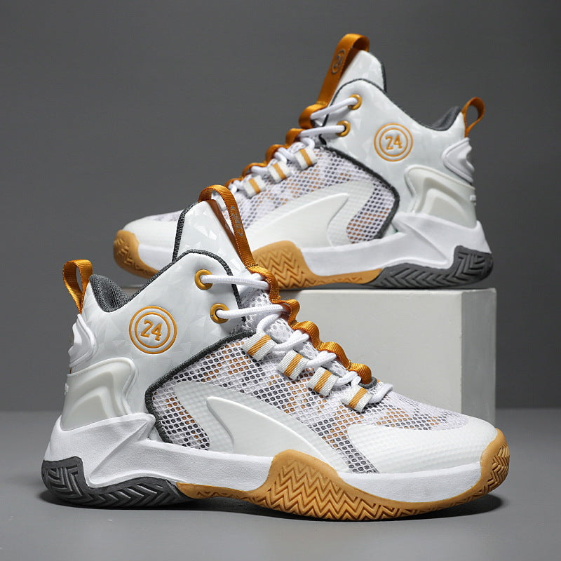 Herren Basketball-High-Top Sneaker mit geometrischem Struktur-Obermaterial und griffiger Herringbone-Sohle Shopy Nory
