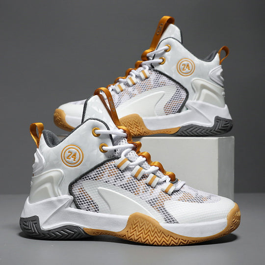 Herren Basketball-High-Top Sneaker mit geometrischem Struktur-Obermaterial und griffiger Herringbone-Sohle Shopy Nory