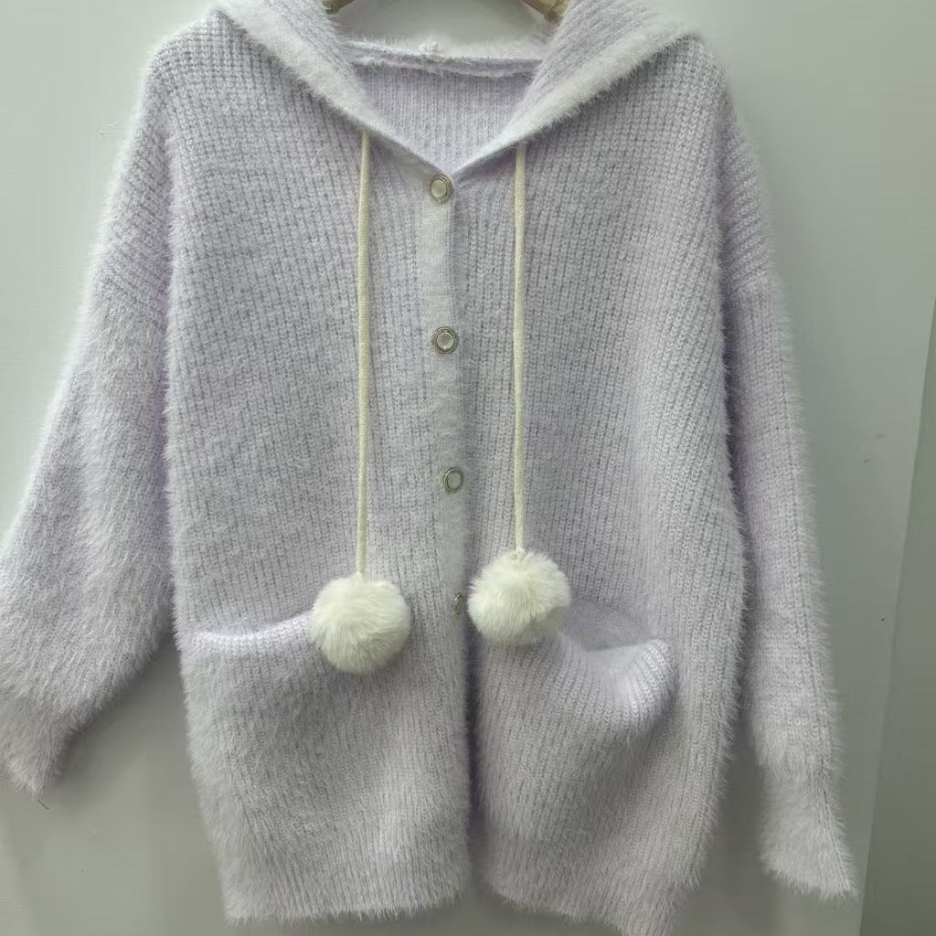 Damen Kuschelige Kapuzenjacke Shop Nory
