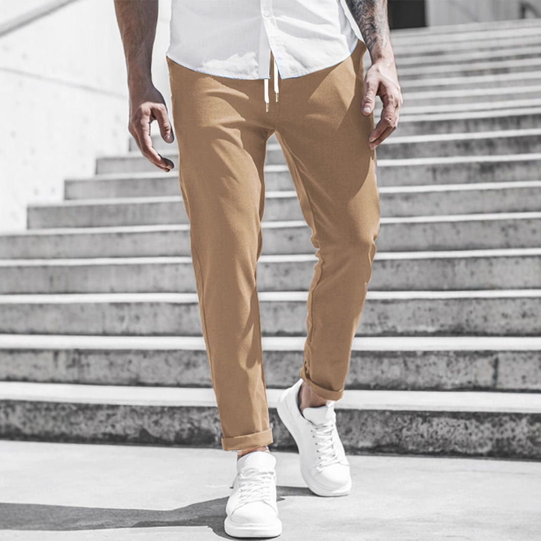 Herren Freizeithose mit Kordelzug und Seitentaschen