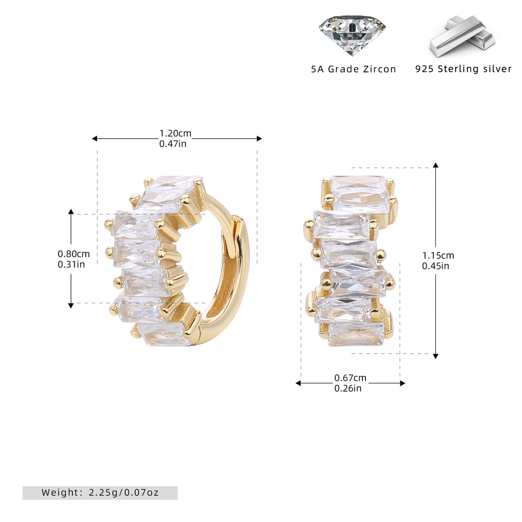 Damen Ohrstecker mit exquisite Zirkonsteinen und 925 Sterling Silber Shop Nory