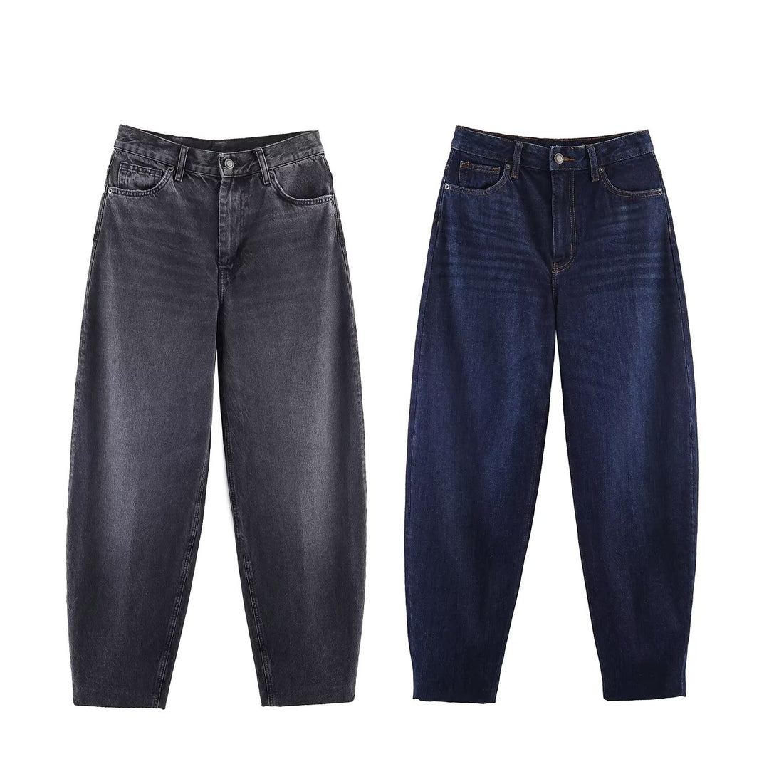 Damen High-Waist Balloon-Jeans mit weitem Oberschenkel und zulaufendem Saum Shop Nory