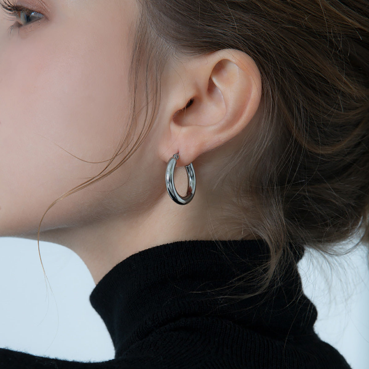 Damen Ohrstecker mit modernem doppeltem Ringdesign Shop Nory