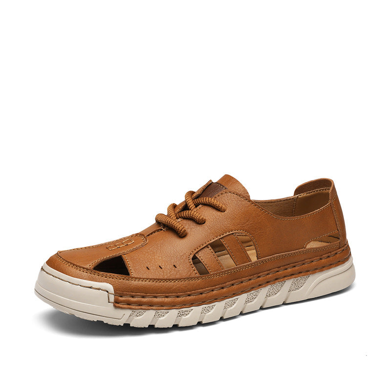 Herren Orthopädische Ledersandalen mit verstellbarem Riemensystem Shopnory