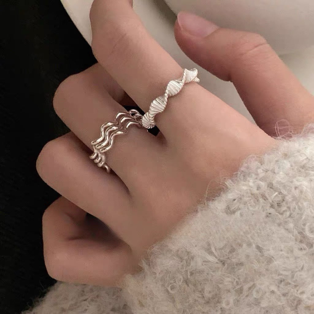 Damen Offener Ring mit kunstvollem DNA-Design Shop Nory