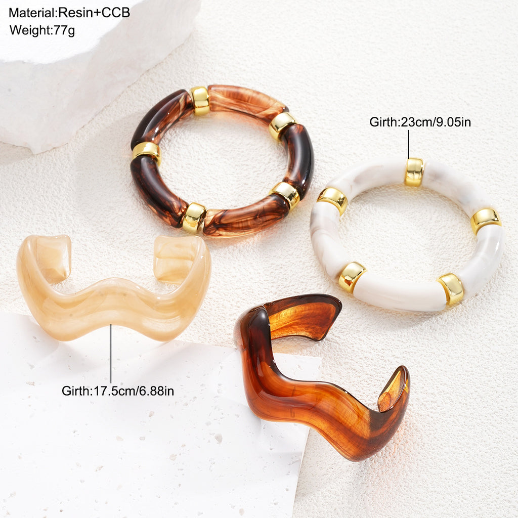 Damen modernes Armreif-Set mit eleganten geschwungenen Designs Shop Nory