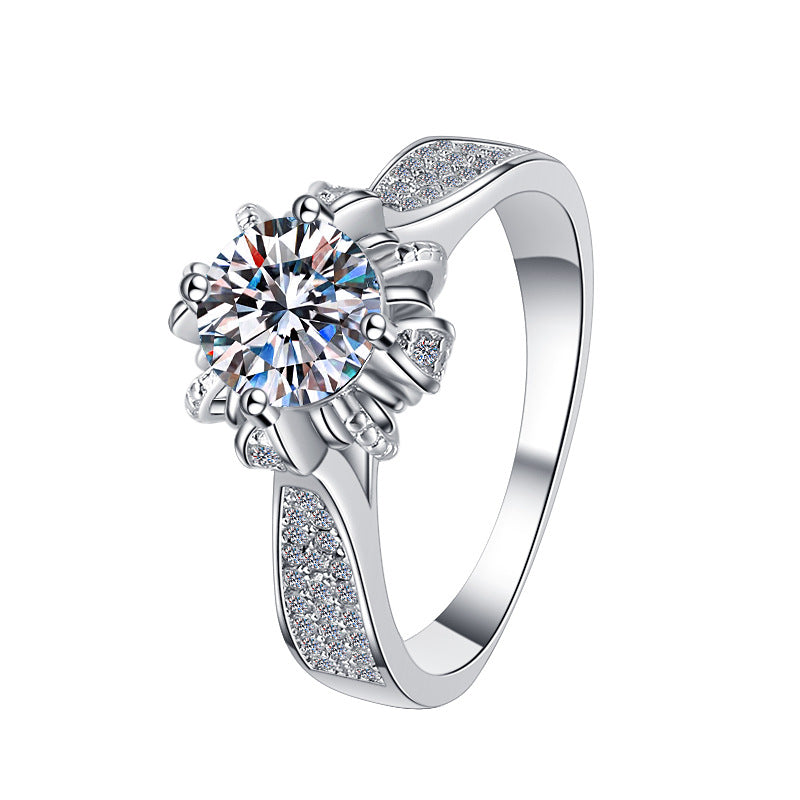 Damen Eleganter Verlobungsring mit kunstvollem Zirkonia-Besatz Shop Nory