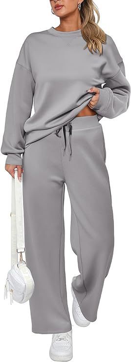 Damen nan zweiteiliges French-Terry Lounge-Set mit oversized Rundhals-Pullover und weitem Highwaist-Jogger Shop Nory