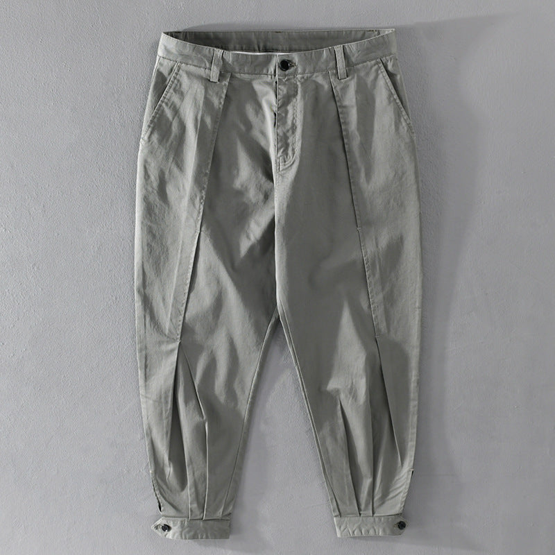 Herren Konisch zulaufende Cargohose mit Bundfalten und verstellbaren Knöchelriemen Shop Nory