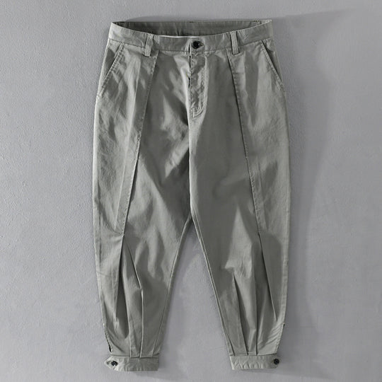 Herren Konisch zulaufende Cargohose mit Bundfalten und verstellbaren Knöchelriemen Shop Nory
