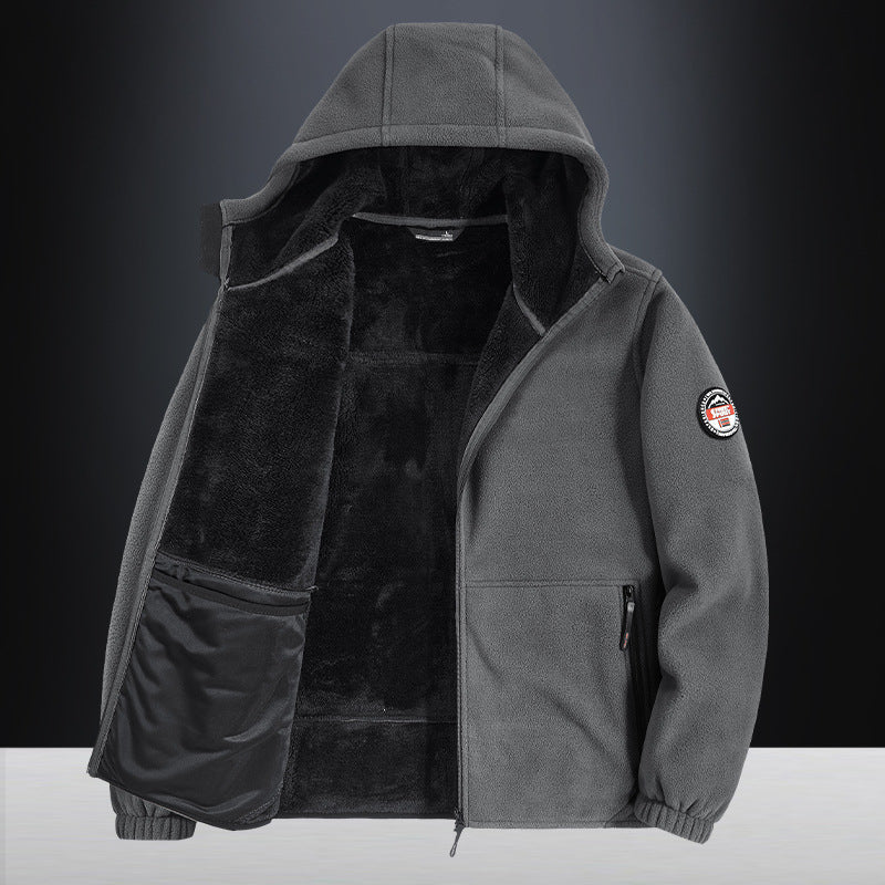 Herren Gemütliche Fleecejacke mit Kapuze Shop Nory
