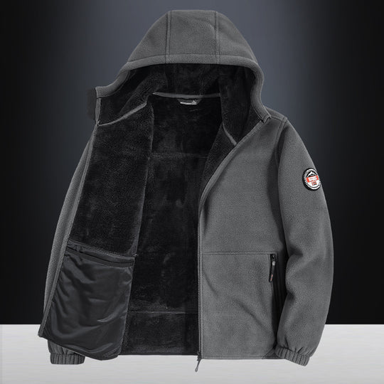 Herren Gemütliche Fleecejacke mit Kapuze Shop Nory