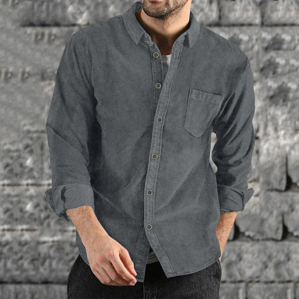 Herren Casual Cordhemd Shopnory