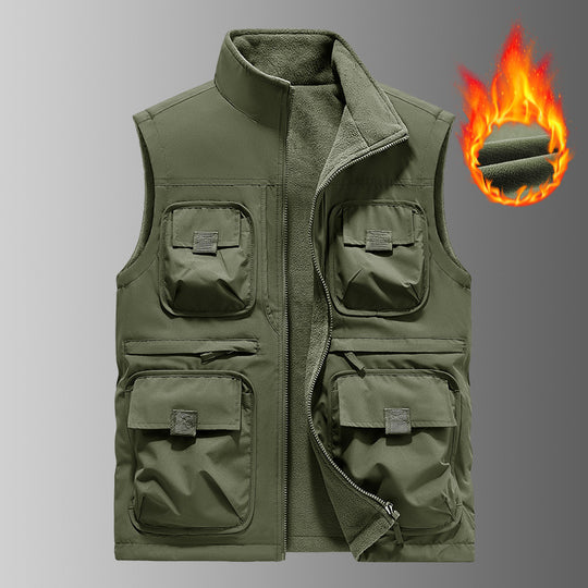 Herren Gefütterte Utility‑Weste mit Fleece‑Innenfutter und Mehrfachtaschen Shop Nory