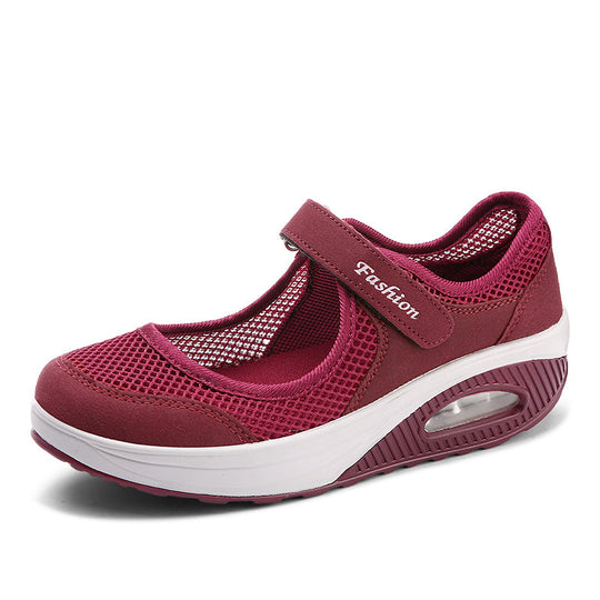 Damen Sportliche Mary-Jane Wedgesneaker mit Luftpolster und atmungsaktivem Mesh Shop Nory