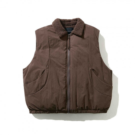 Unisex Gepolsterte Steppweste mit Teddykragen, Reißverschluss und elastischem Saum Shop Nory