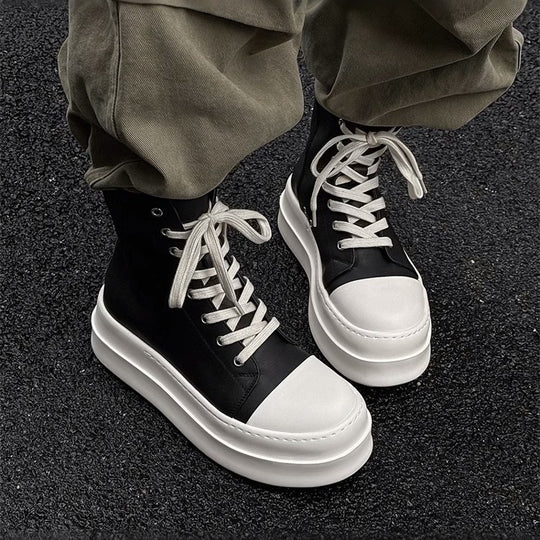 Unisex High-Top Plateausneaker aus Leder mit sculpted Plateau-Sohle Shop Nory