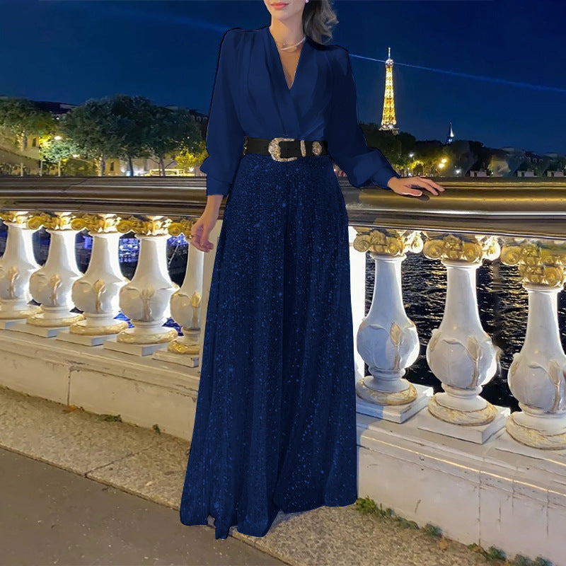 Damen Funkelndes Abendkleid mit elegantem Oberteil und glitzerndem Rock
