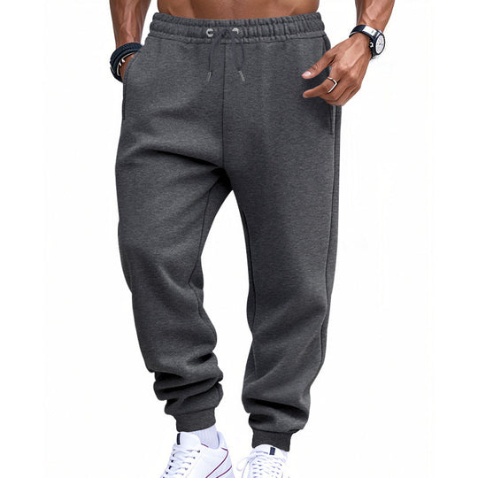 Herren nan sportliche Sweat-Jogginghose mit elastischem Tunnelzugbund, Rippbündchen und tiefen Eingrifftaschen