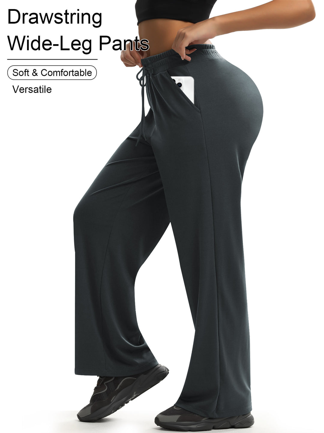 Damen Weit geschnittene Lounge-Jogginghose aus Soft-Jersey mit Kordelzug und Seitentaschen Shopy Nory