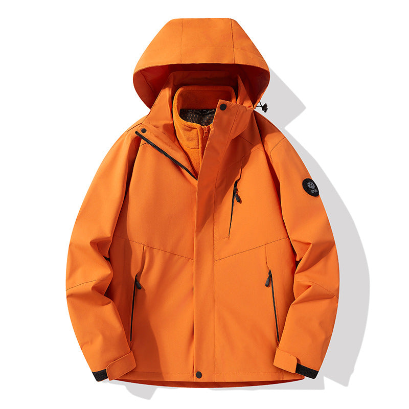 Herren dreilagige atmungsaktive Softshell-Trekkingjacke mit integriertem Fleecekragen und verstellbarer Kapuze Shop Nory