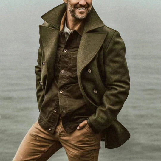 Herren Wollmantel mit Elegantem Schnitt & Peacoat-Design