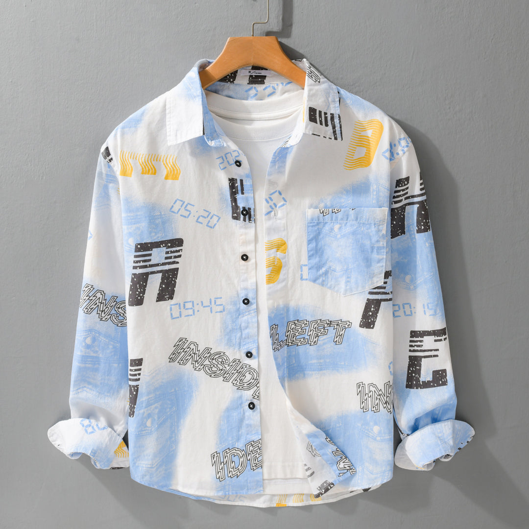 Herren Grafik-Print Overshirt im Relaxed-Fit mit Brusttaschen Shop Nory