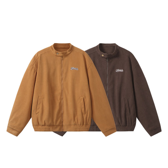 Unisex weit geschnittene Cord‑Blousonjacke mit Stehkragen, durchgehendem Reißverschluss und elastischem Saum Shop Nory