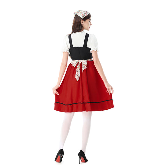 Damen nan traditionelles Dirndlkleid mit geschnürtem Mieder und floraler Schürze Shop Nory