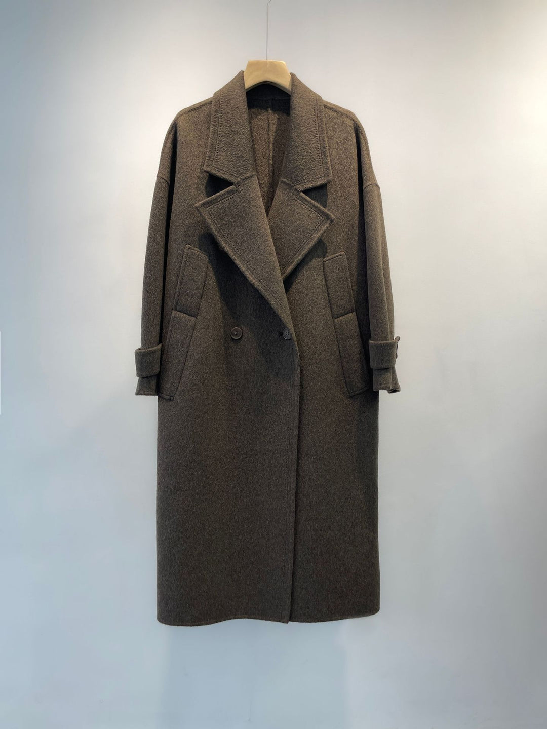 Damen Übergröße Wollmischung Doppelreiher Mantel Shop Nory