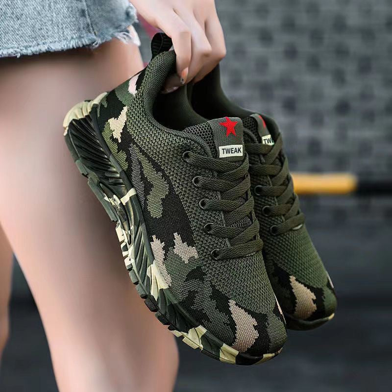 Damen Sportliche Hochleistungs-Sneakers mit ausgefeilter Camouflage-Optik Shopnory
