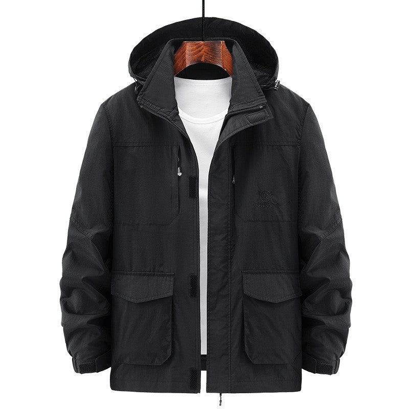 Herren Leichte Utility-Jacke mit Kapuze Shop Nory