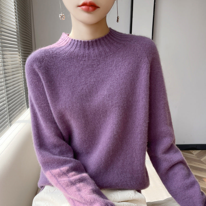 Damen Kurz-Mockneck-Pullover aus flauschigem Mohair-Mix mit kastiger Silhouette Shop Nory