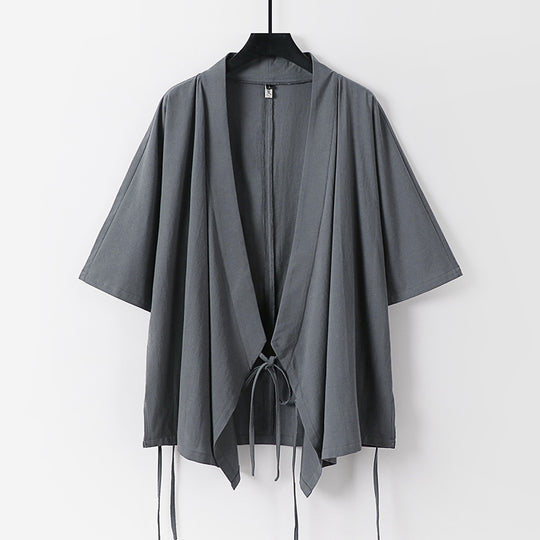 Damen locker fallende Kimono-Jacke mit Bindegürtel Shop Nory