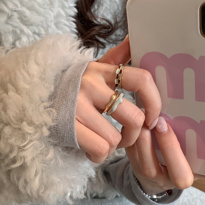 Damen Trendiger Verstellbarer Ring mit kunstvollem Strukturdesign Shop Nory
