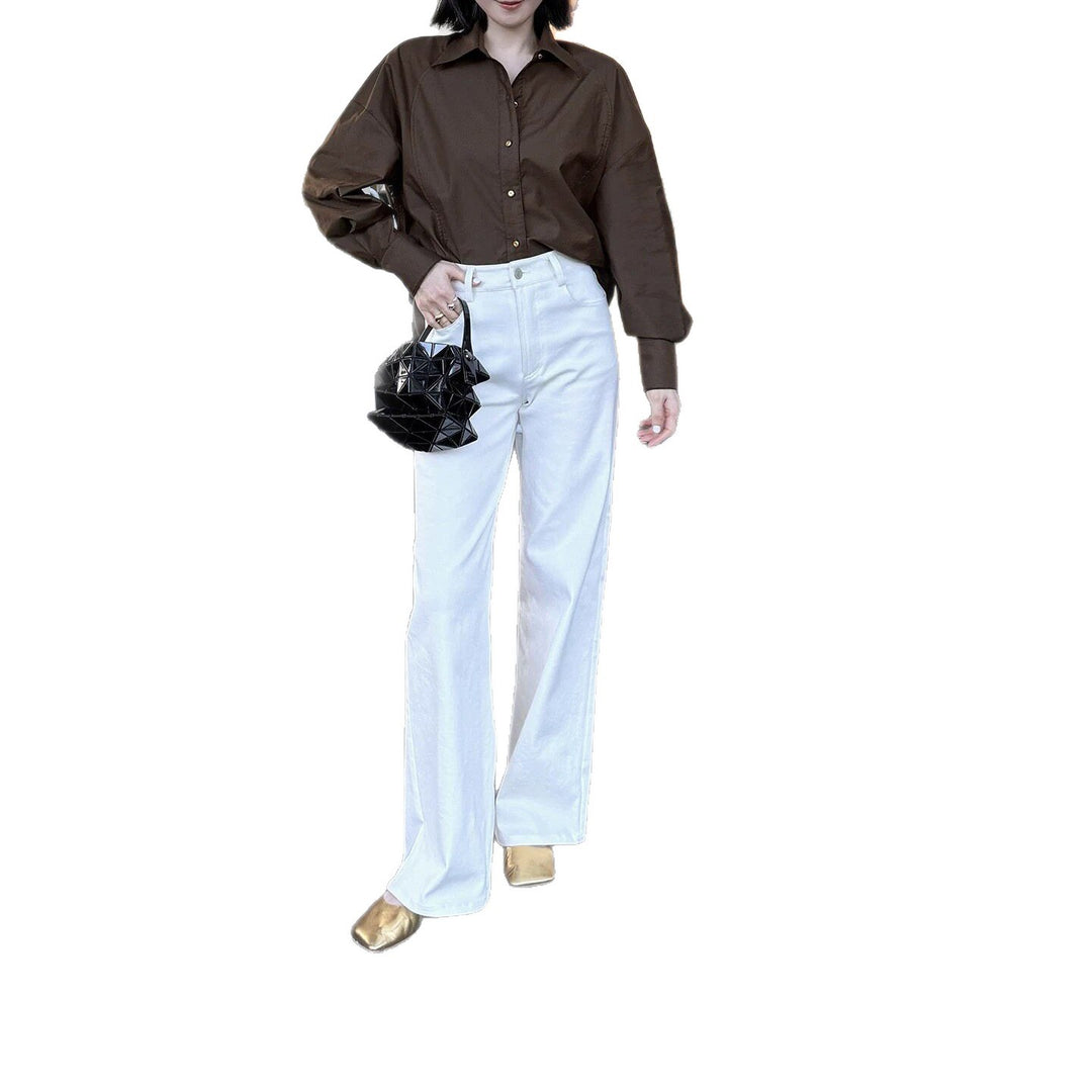 Damen Elegante Oversized Bluse aus hochwertigem Stoff Shop Nory
